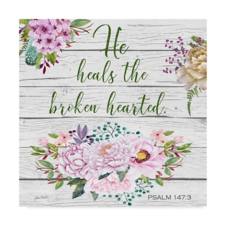 Jean Plout 'Garden Florals Bible Verse 2' Canvas Art,24x24